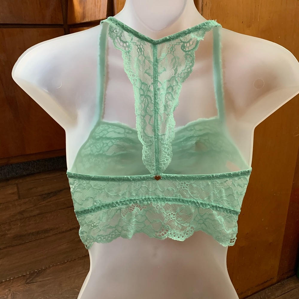 VS PINK Mint Lace Bralette/Bra Sz. M - Picture 2 of 6